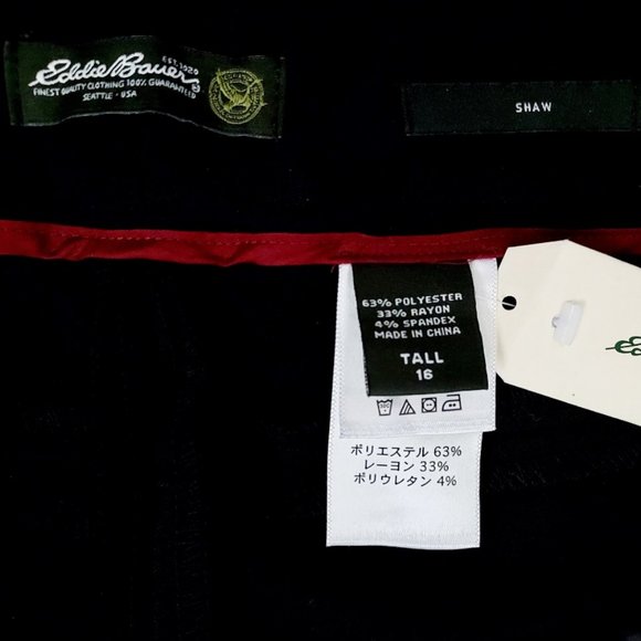 NWT Women's "Eddie Bauer" Black 2 pc Suit/Shaw Fit trousers & Jacket Sz 16 Tall - Picture 13 of 16
